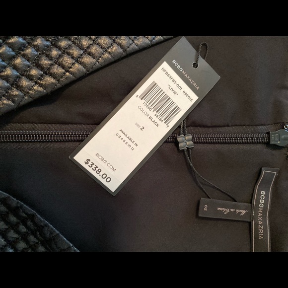 Funky textured faux leather black dress by BCBG - Picture 3 of 4